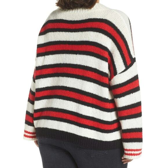 BP (Nordstrom) Button Shoulder Stripe Sweater - Size 1X - NWT - Picture 6 of 7